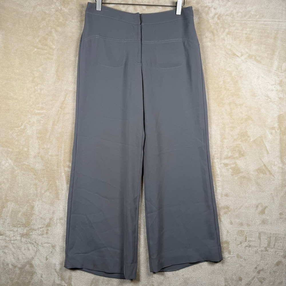 Giorgio Armani Womens Size 42 US 6 Grey Wide Leg Trousers‎ High Rise Pants Italy
